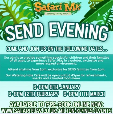 Safari MK SEND evening poster 