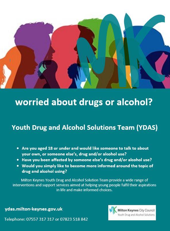 Poster with information about the youth drug and alcohol solutions team 