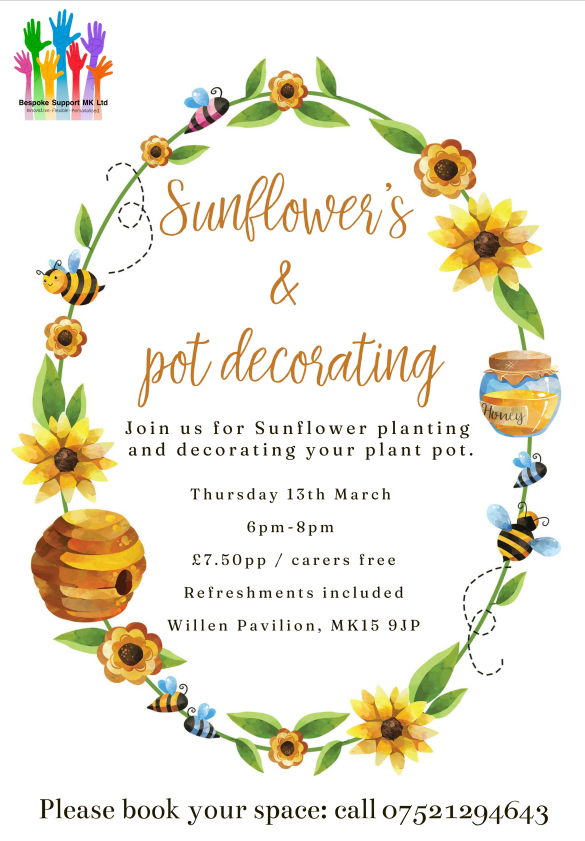 Sunflower planting and pot decorating poster 