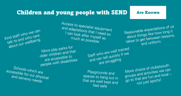 Children and young people with SEND are known