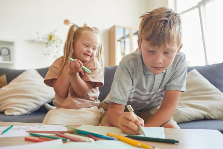 boy and girl playing