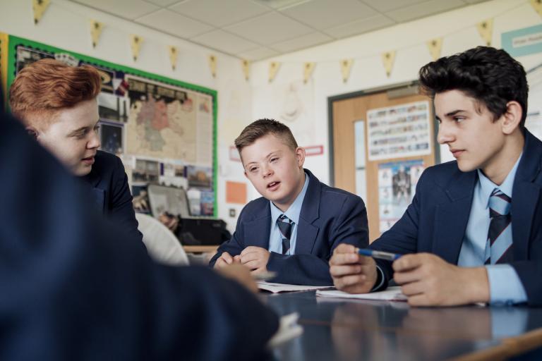 young people in classroom