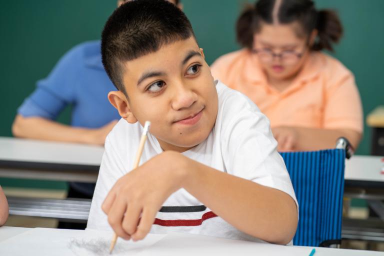 teen boy at school