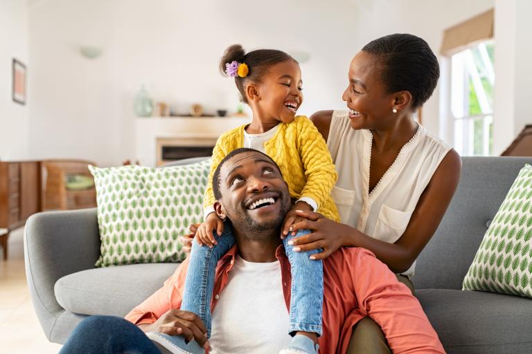 family playing