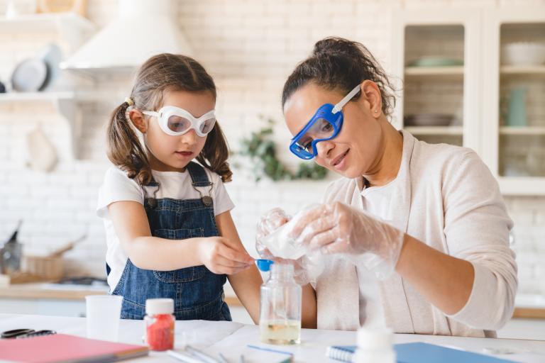 science mum and child 