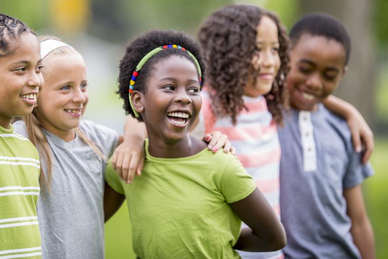 group of children hugging