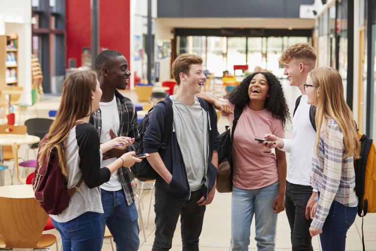 group of young people laughing