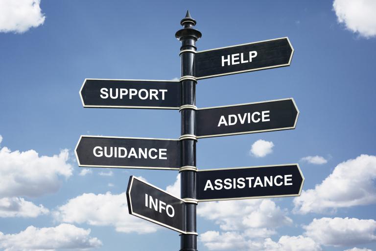 Support, help, advice, guidance, assistance and info image