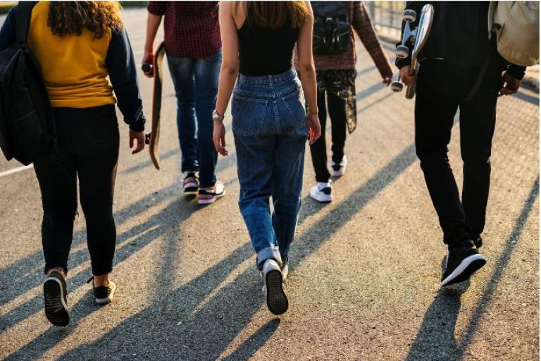 young people on road