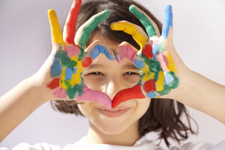 Painted Hands Sign Heart 